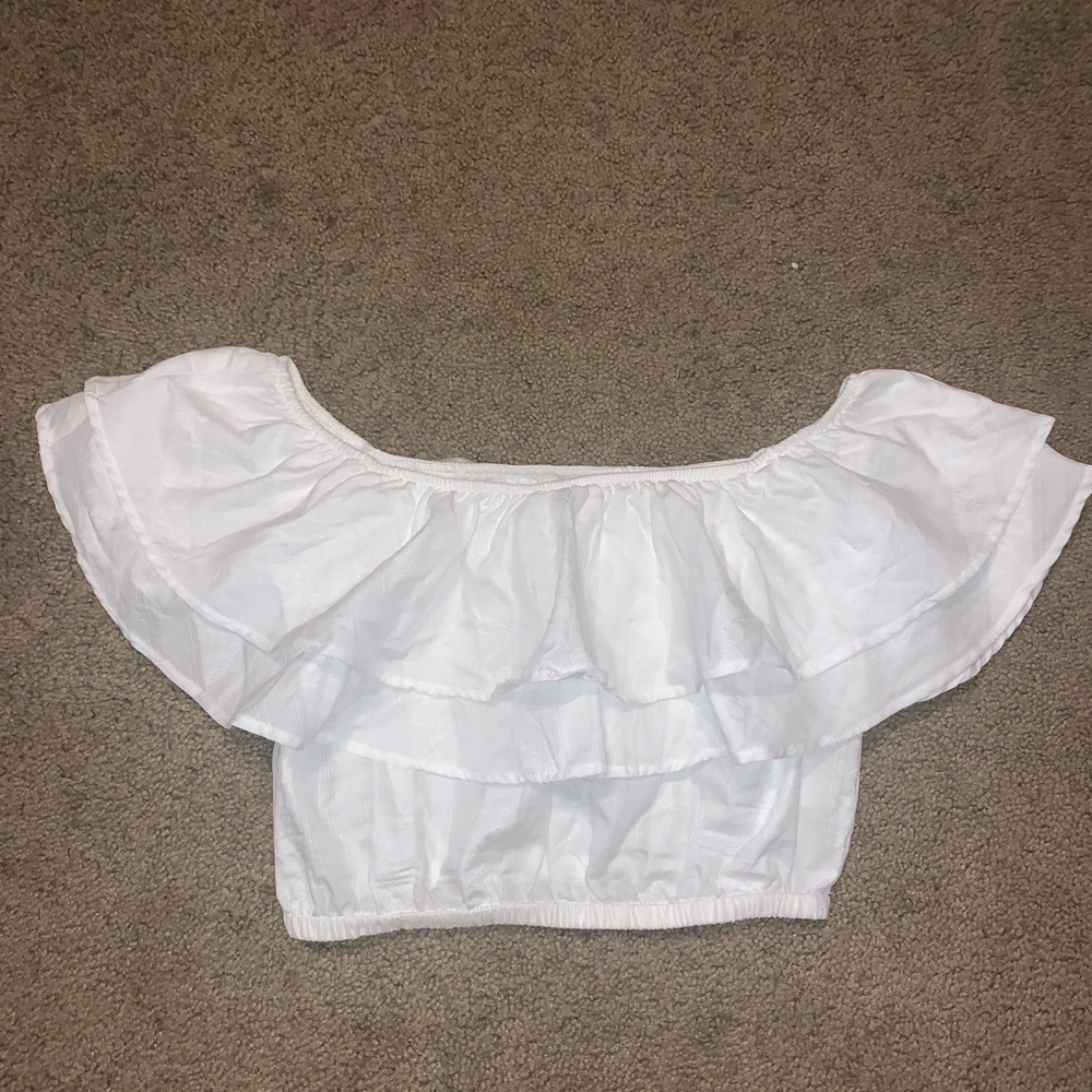 Show Me Your MuMu cropped off the shoulder top